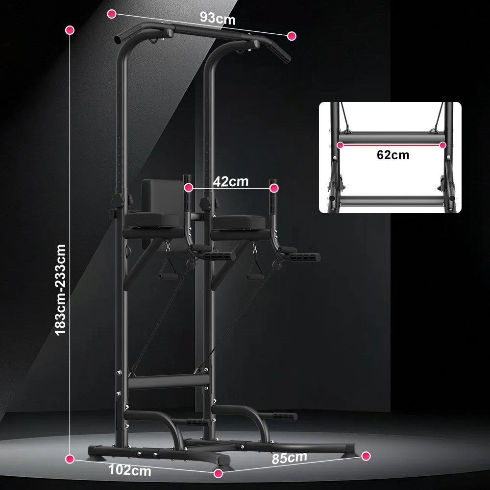 Power Tower Dip Station Pull Up Bar Multi-Function Power Tower Push Up Workout Abdominal Exercise for Home Gym Strength Training