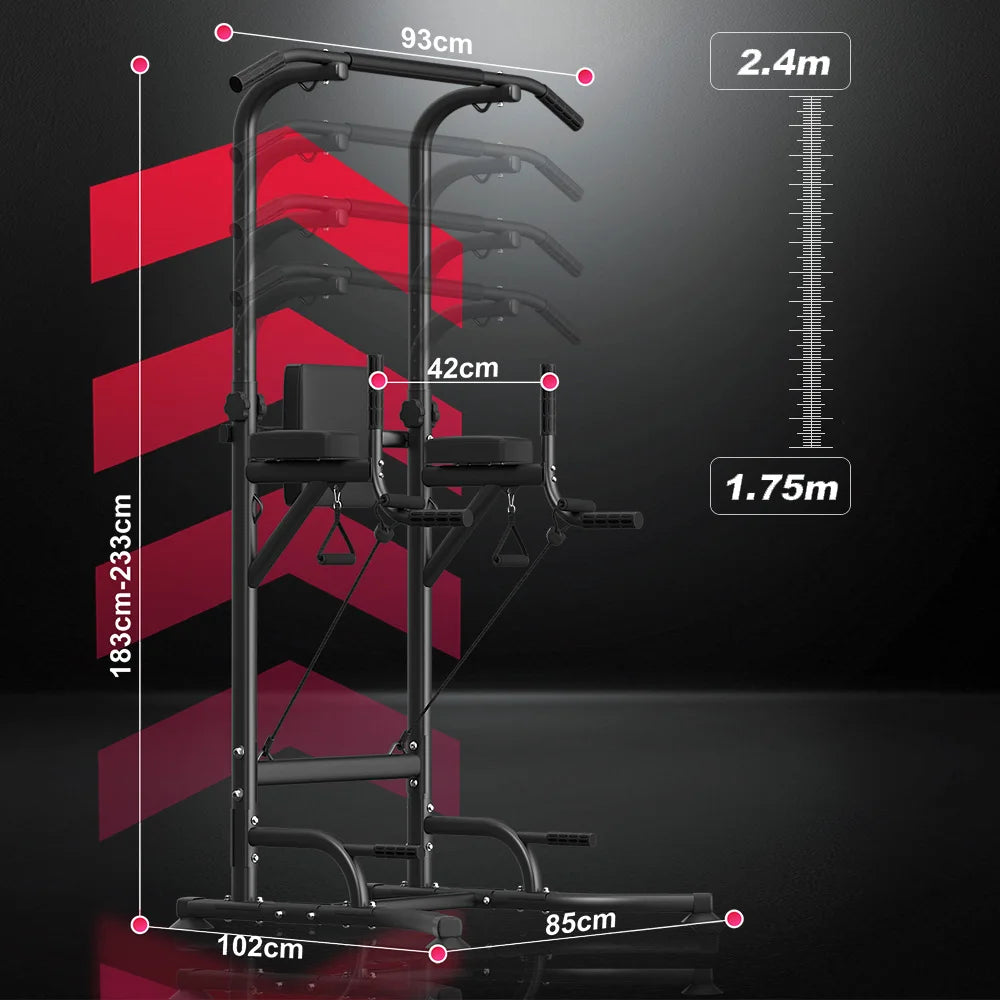 Power Tower Dip Station Pull Up Bar Multi-Function Power Tower Push Up Workout Abdominal Exercise for Home Gym Strength Training