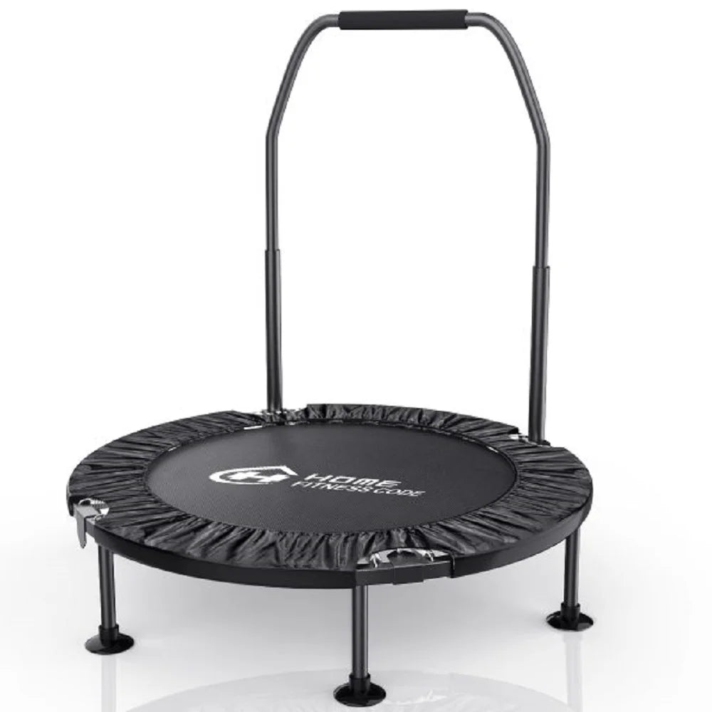 Foldable Mini Fitness Indoor Exercise Workout Rebounder Sport Trampoline with Handle for Indoor/Outdoor Fitness Body Exercise