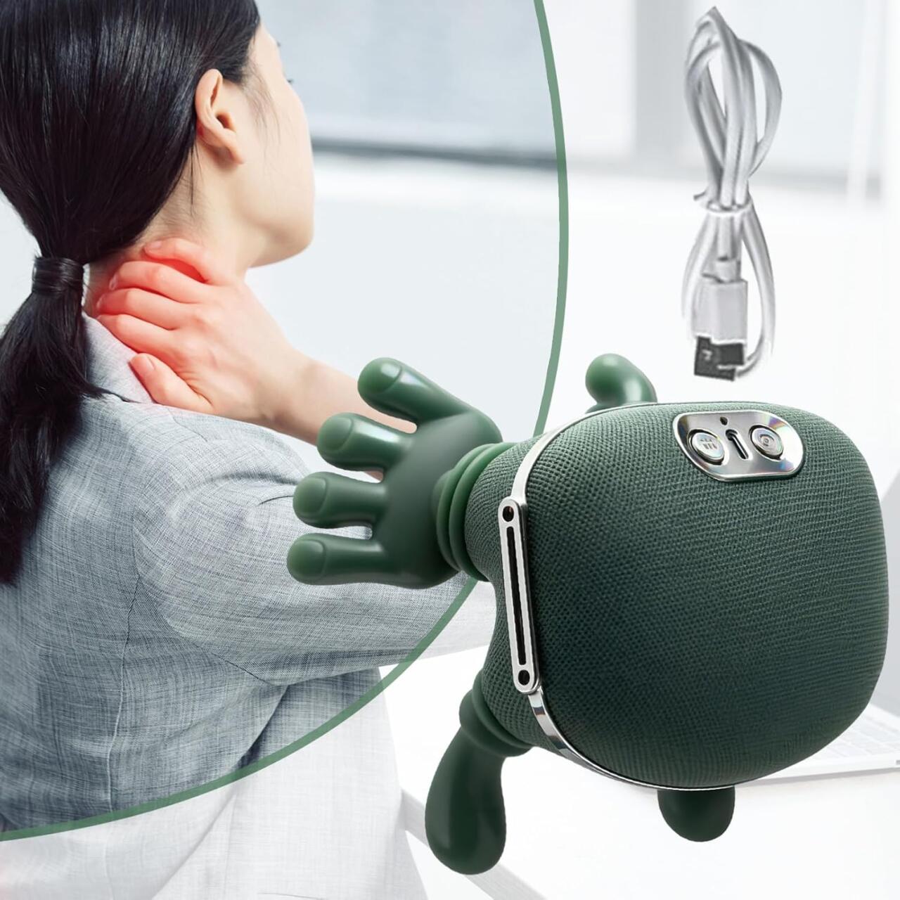 Masajeador de Cuello con Manos Térmico – Masajeador Biónico Portátil e Inalámbrico para Cuello y Espalda